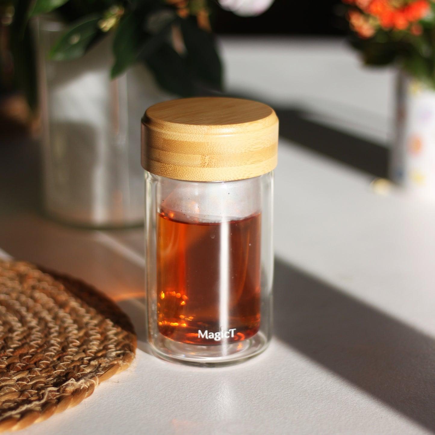 Double wall Glass Travel Mug