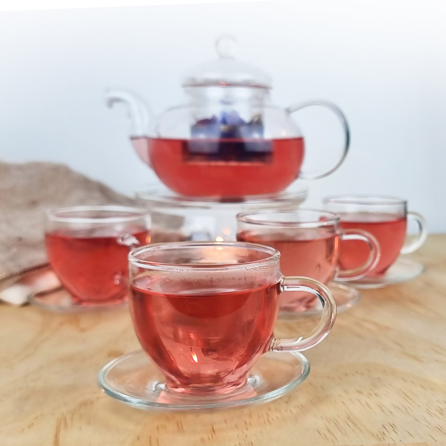 Glass Teacup and Saucer Set 100ml - Magic T