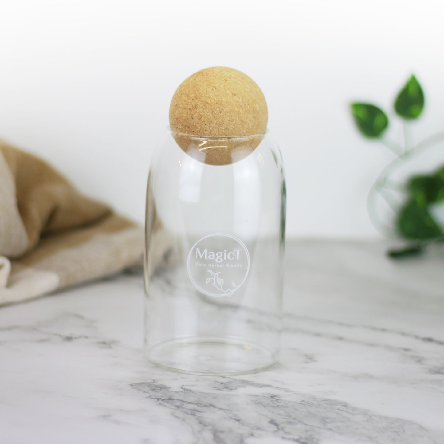 Glass Tea Jar with cork lid