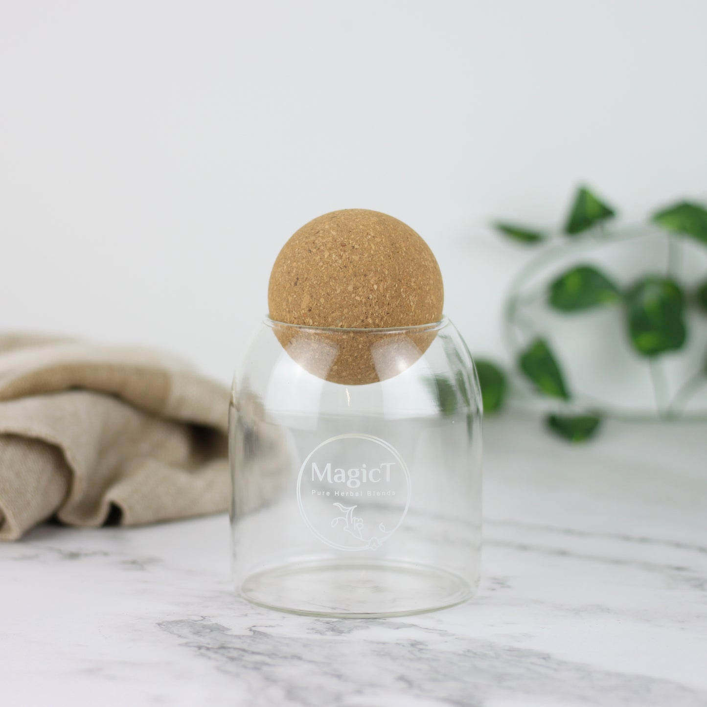 Glass Tea Jar with cork lid